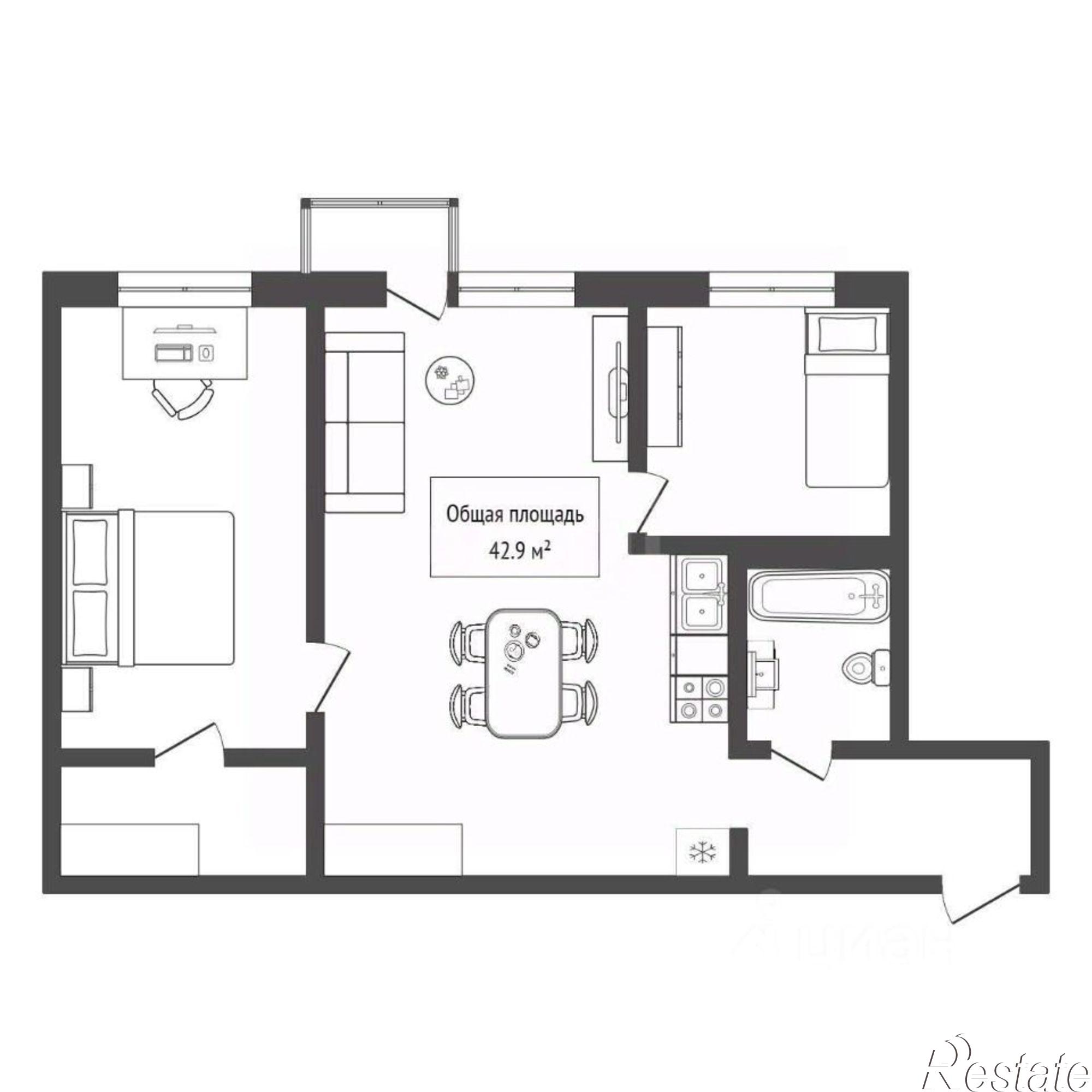 Купить квартиру за 12 360 000 рублей на Коммунистический пр-кт, 79